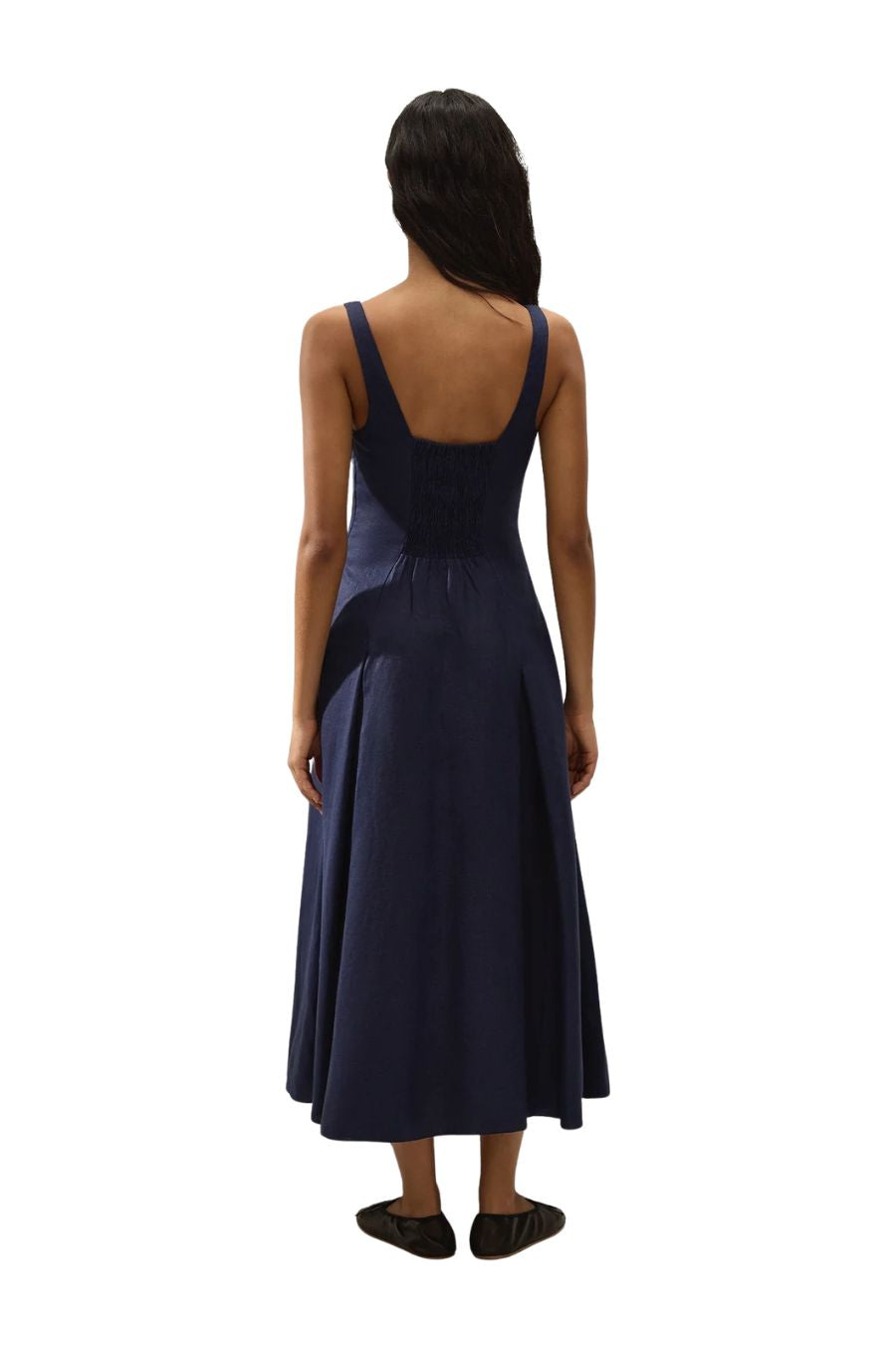 Faithfull the Brand Adalee Midi Dress in Navy, alternate view