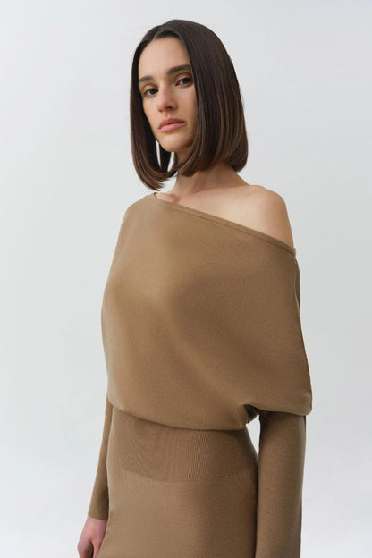 Janese Knit Dress in Camel