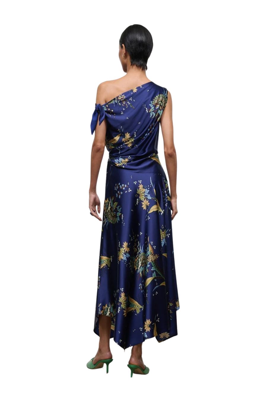 Portia Silk Dress in Tapestry Midnight