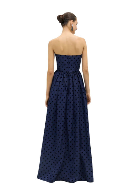 DELPHINE Audrey Dress in Midnight Multi, designer dress — back view