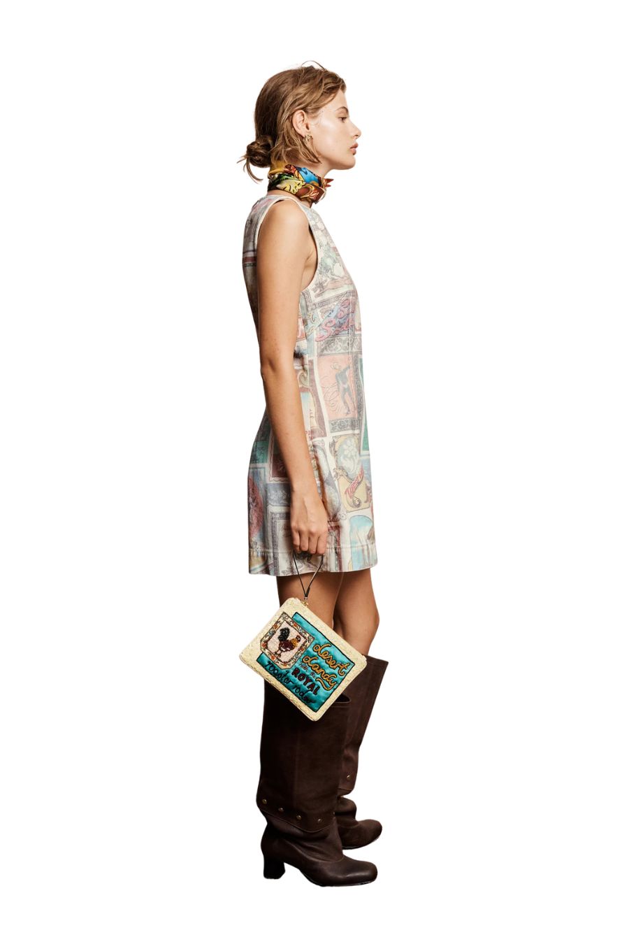 Alémais Andie Denim Mini Dress in Multi, alternate view