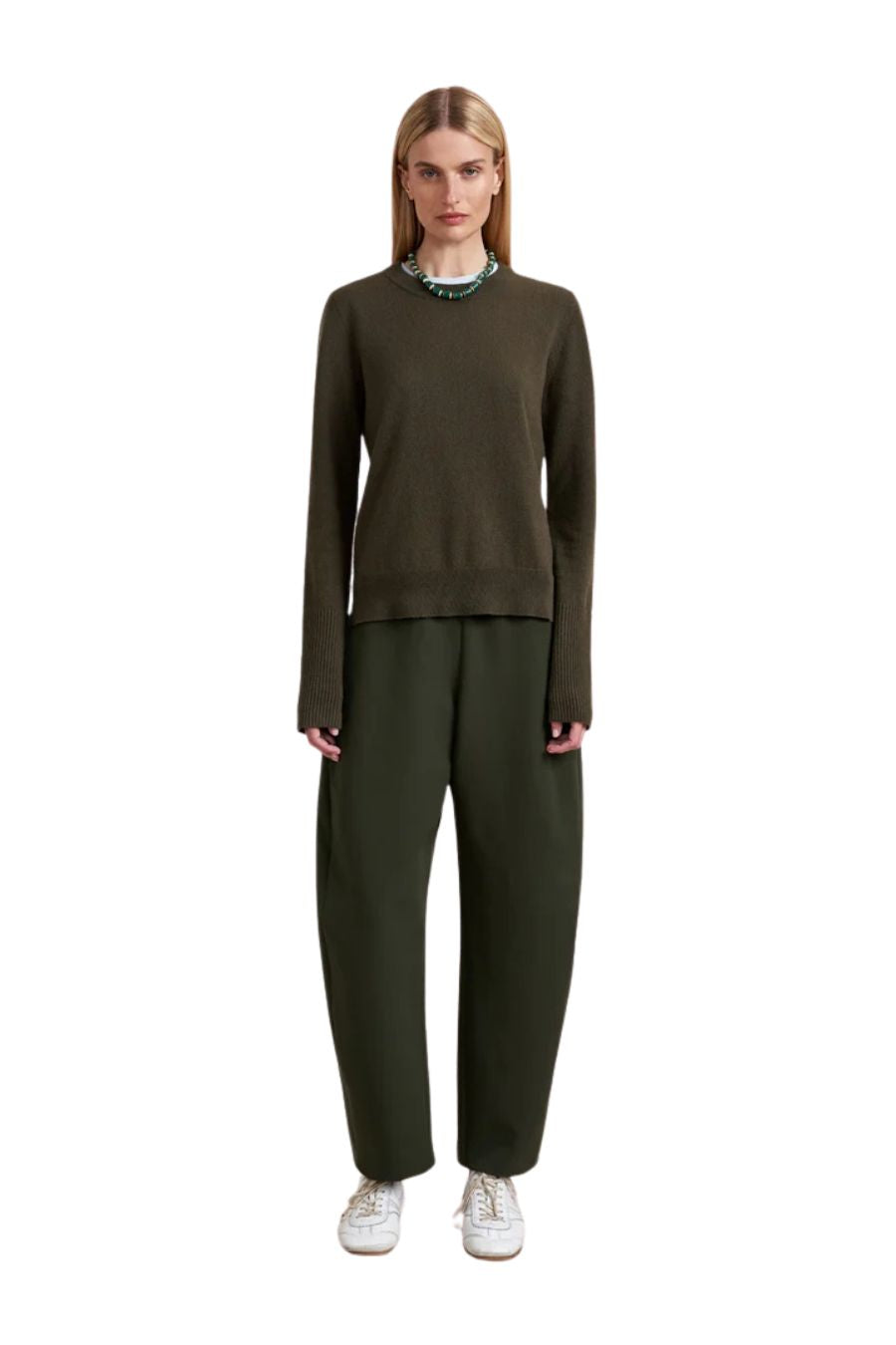 Solid Lean Lines Sweater in Olive