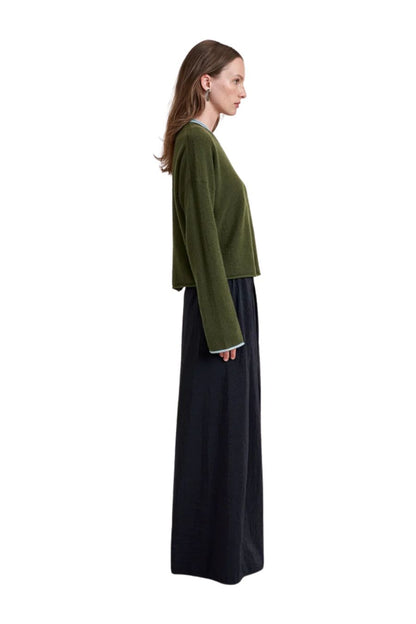 Dominick Sweater in Olive/Sky