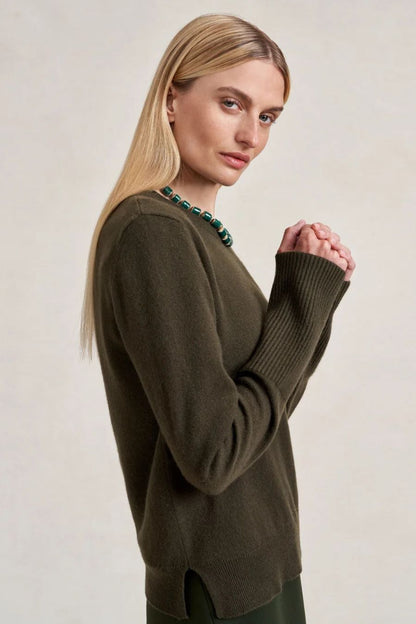 Solid Lean Lines Sweater in Olive