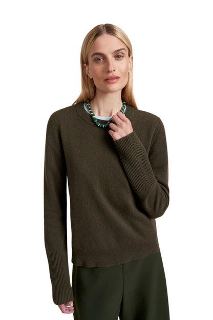 Solid Lean Lines Sweater in Olive