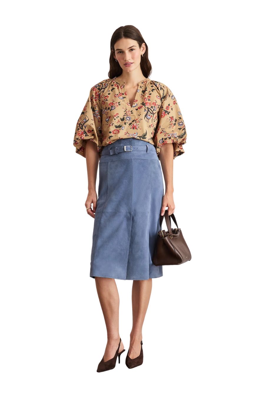 Marine Top in Dark Khaki Multi