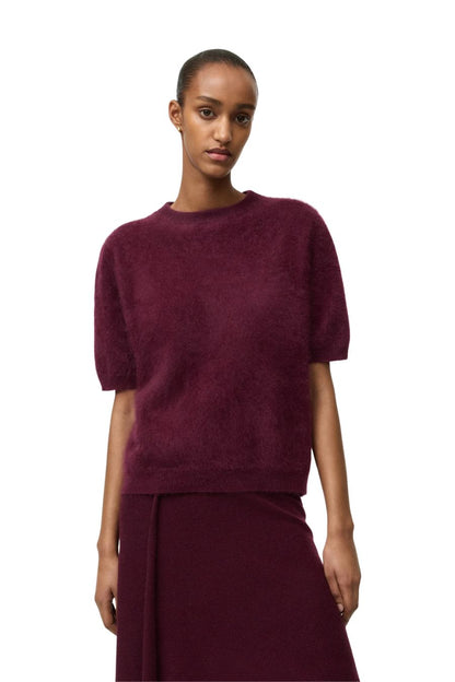 Brushed Short Sleeve in Bordeaux