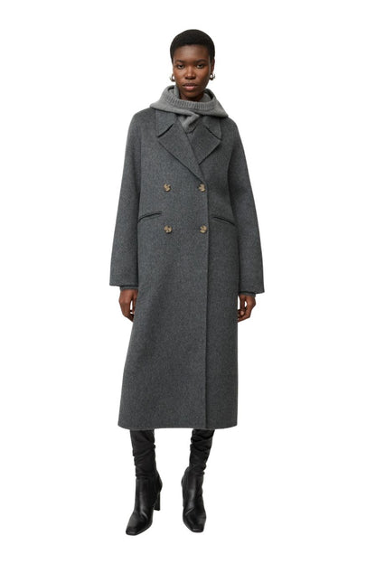 Double Breasted Coat in Anthracite Melange