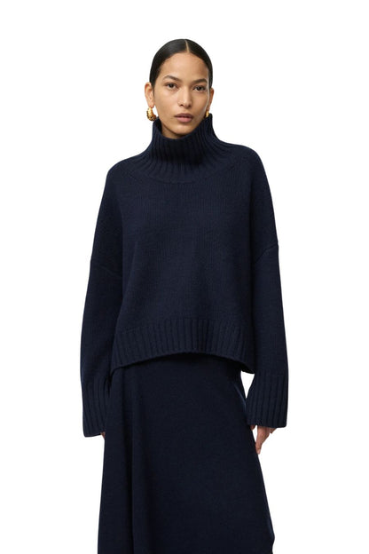 Girlfriend Turtleneck in Navy