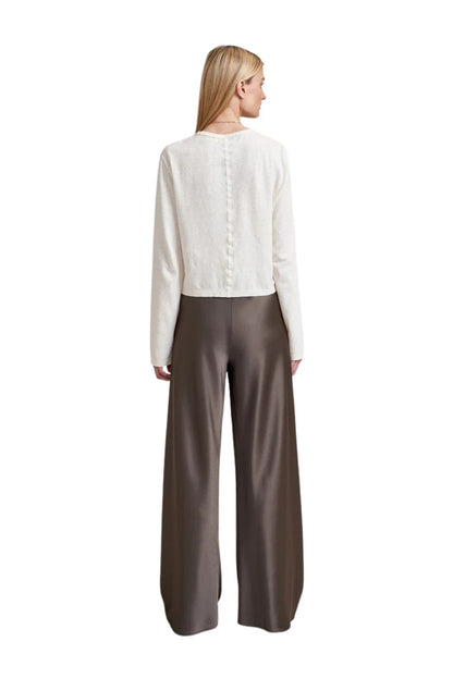 Satin Colby Pant in Taupe