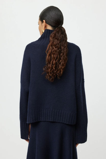 Girlfriend Turtleneck in Navy