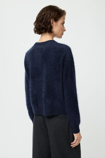Argyle Crewneck in Navy