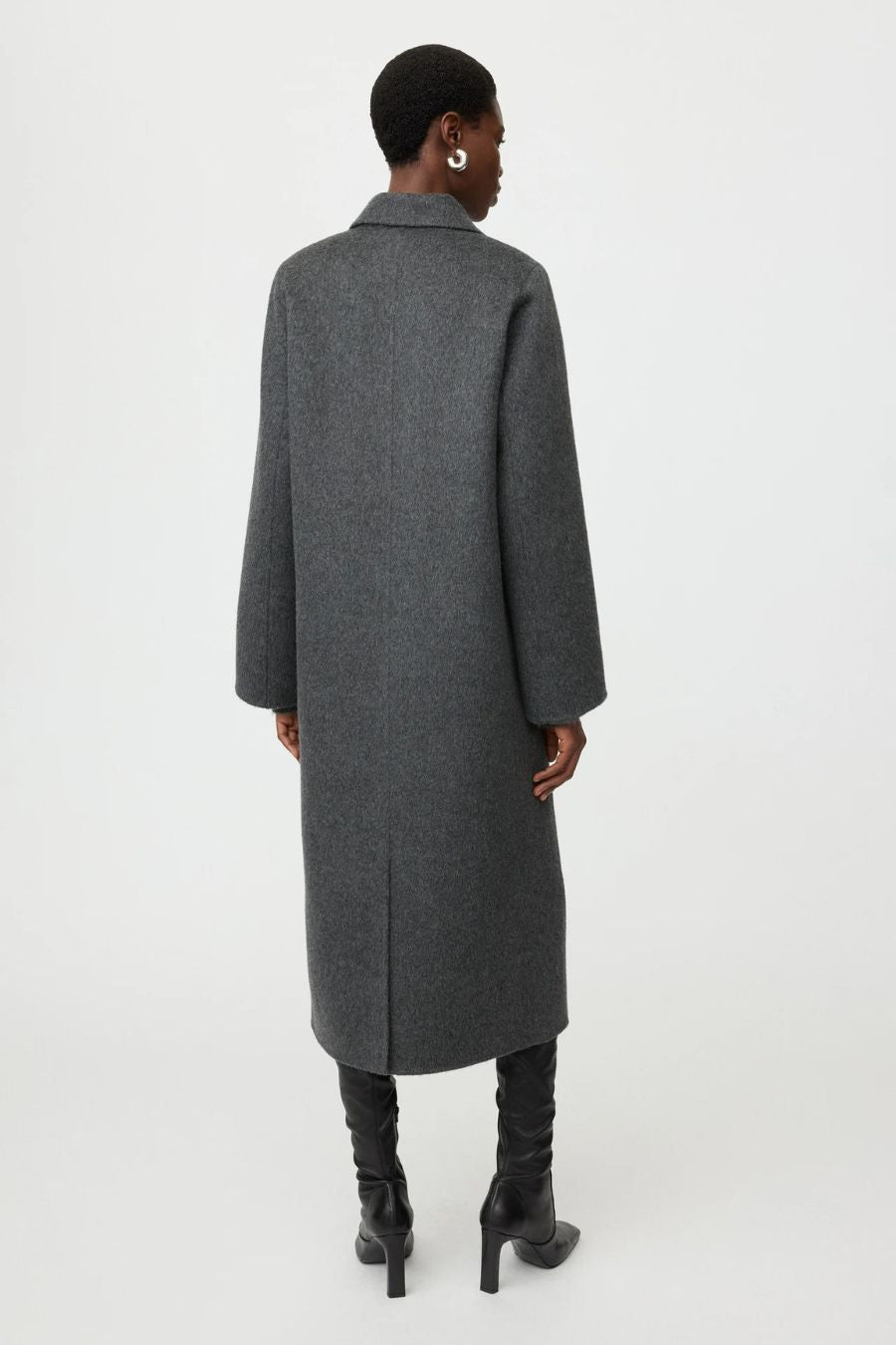 Double Breasted Coat in Anthracite Melange