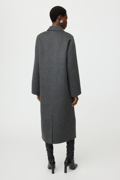 Double Breasted Coat in Anthracite Melange