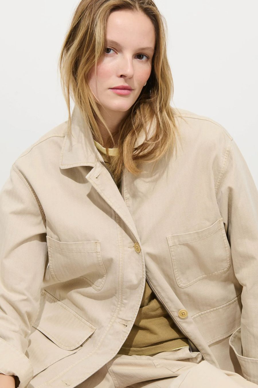 Painter Jacket in Herringbone Sand