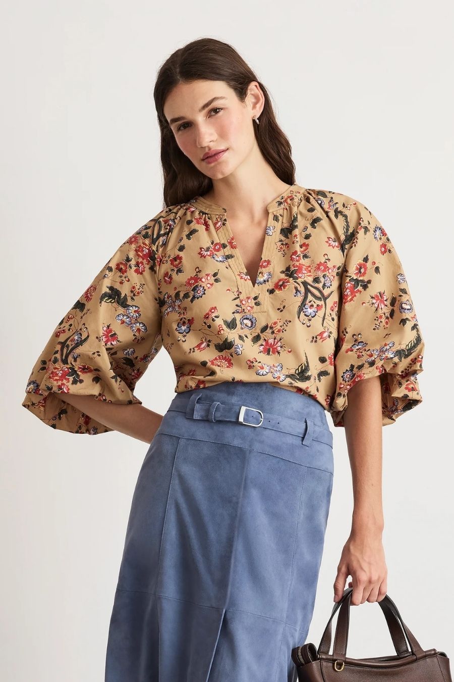 Marine Top in Dark Khaki Multi