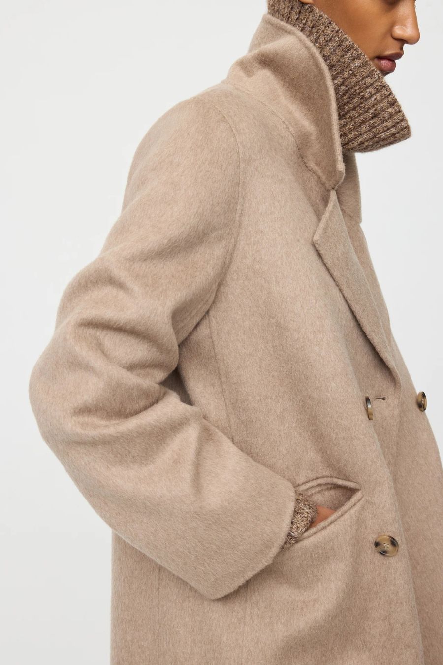 Double Breasted Coat in Greige