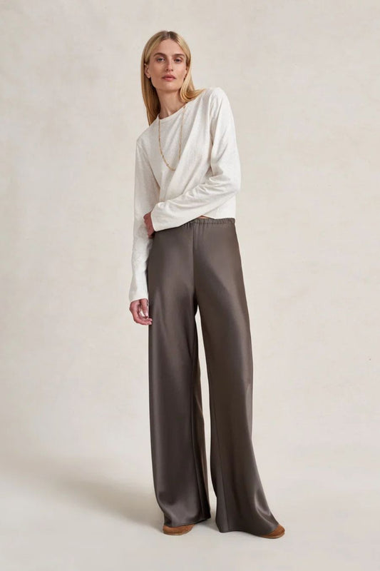Satin Colby Pant in Taupe