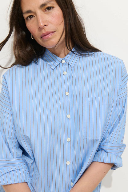 Jo Striped Shirt in Coastal Blue