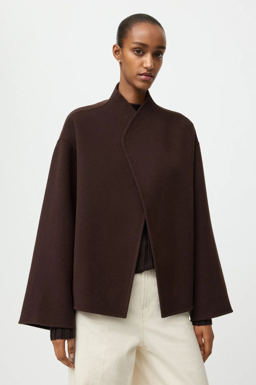 Soft Goat Short Jacket in Mocha, alternate view