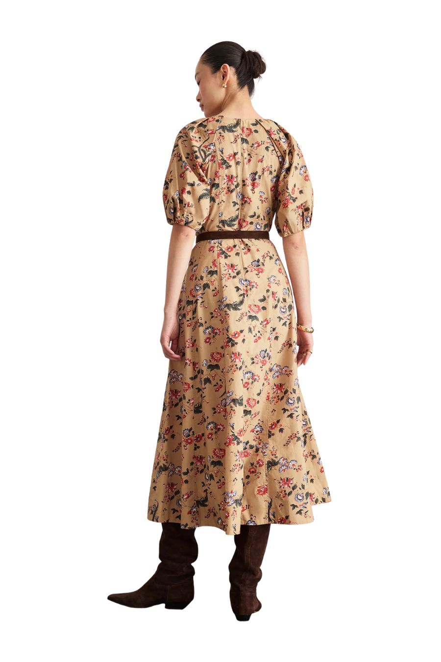 Piper Dress in Dark Khaki Multi