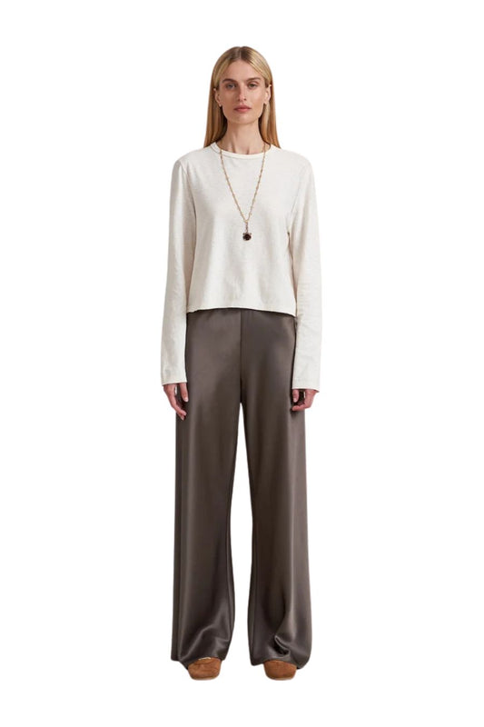 Satin Colby Pant in Taupe