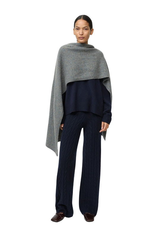 Cable Knit Pants in Navy