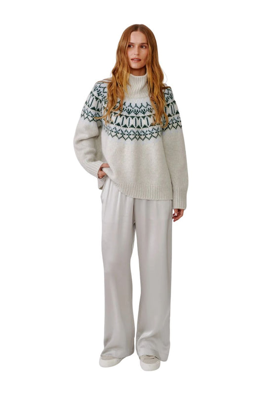 Scottie Slouchy Mockneck in Freeze Fairisle