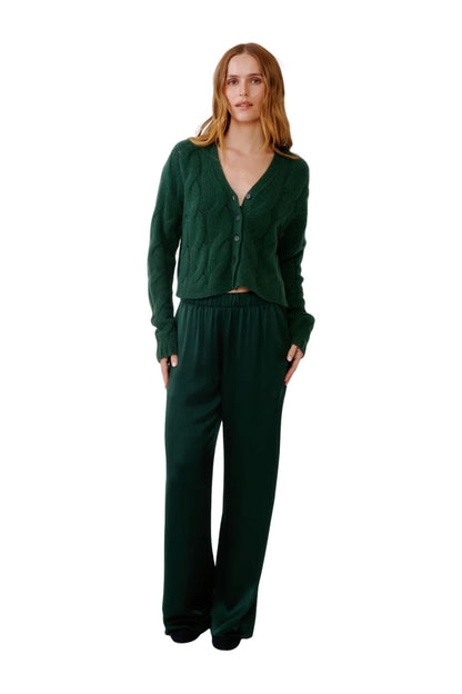 Brynn High Rise Wide Leg in Hunter Green