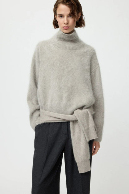 Brushed Boyfriend Turtleneck in Greige