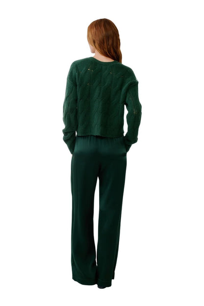 Brynn High Rise Wide Leg in Hunter Green