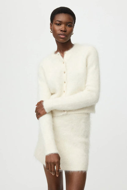 Alpaca Cardigan in Feather White