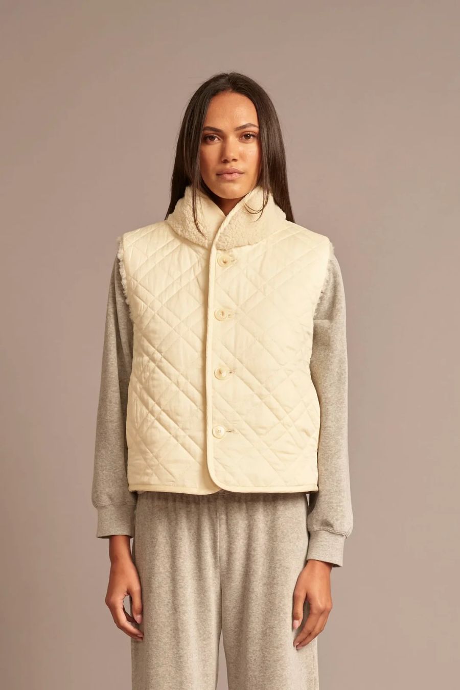 Kensi Vest in Cream by Xirena, alternate view