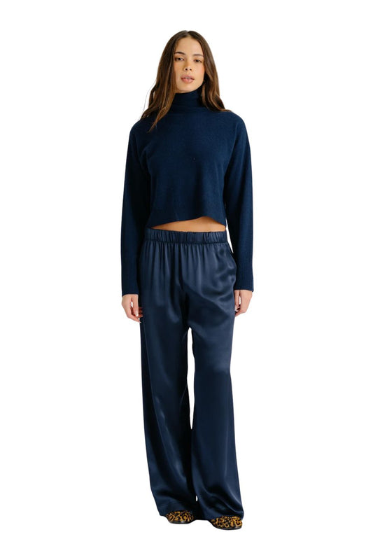 Brynn High Rise Wide Leg in Navy