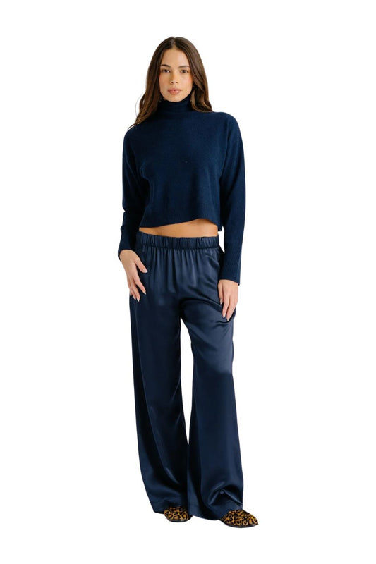 Brynn High Rise Wide Leg in Navy