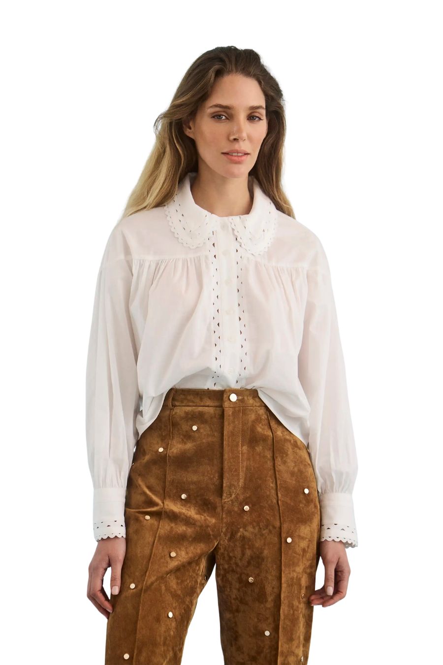 Finch Top in White by Hunter Bell, alternate view