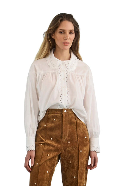 Finch Top in White by Hunter Bell, alternate view