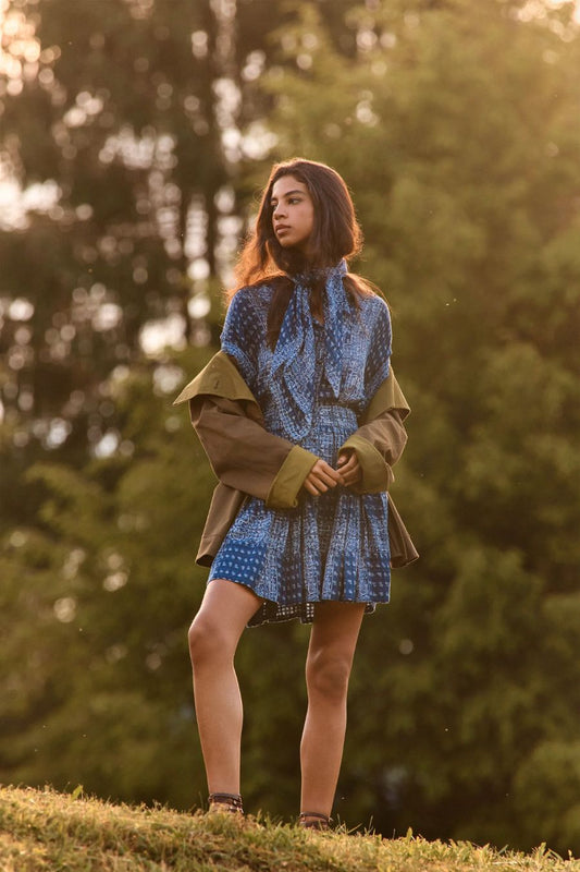 Howard Dress in Inkwell Paisley by Hunter Bell, alternate view