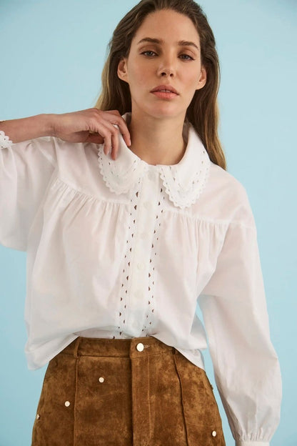 Finch Top in White by Hunter Bell, alternate view
