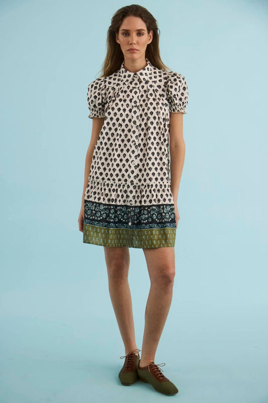 Drifter Mini Dress in Thistle & Vine Cream