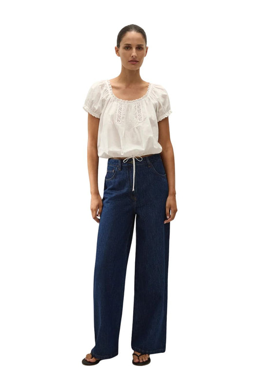 Gabi Top in Fernanda Lace Antique White