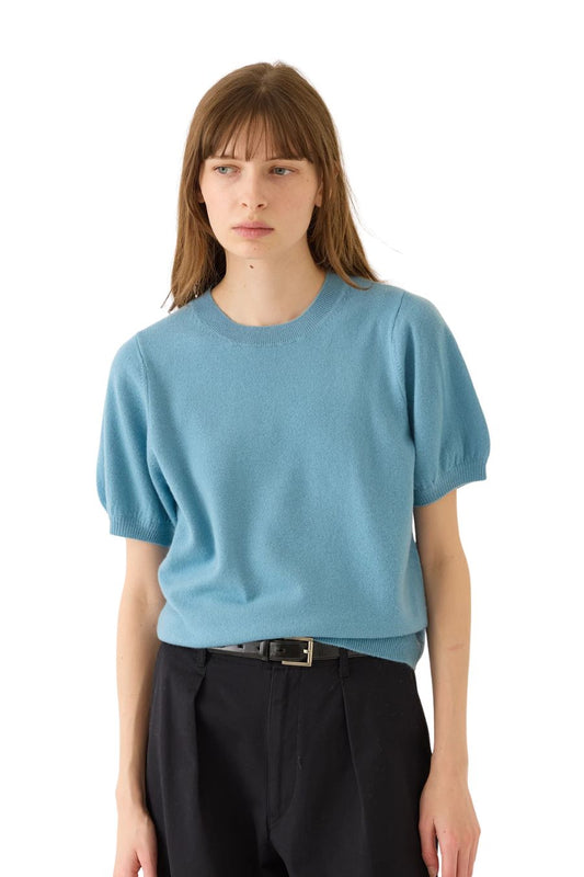 Tilda Cashmere Top in Vintage Blue