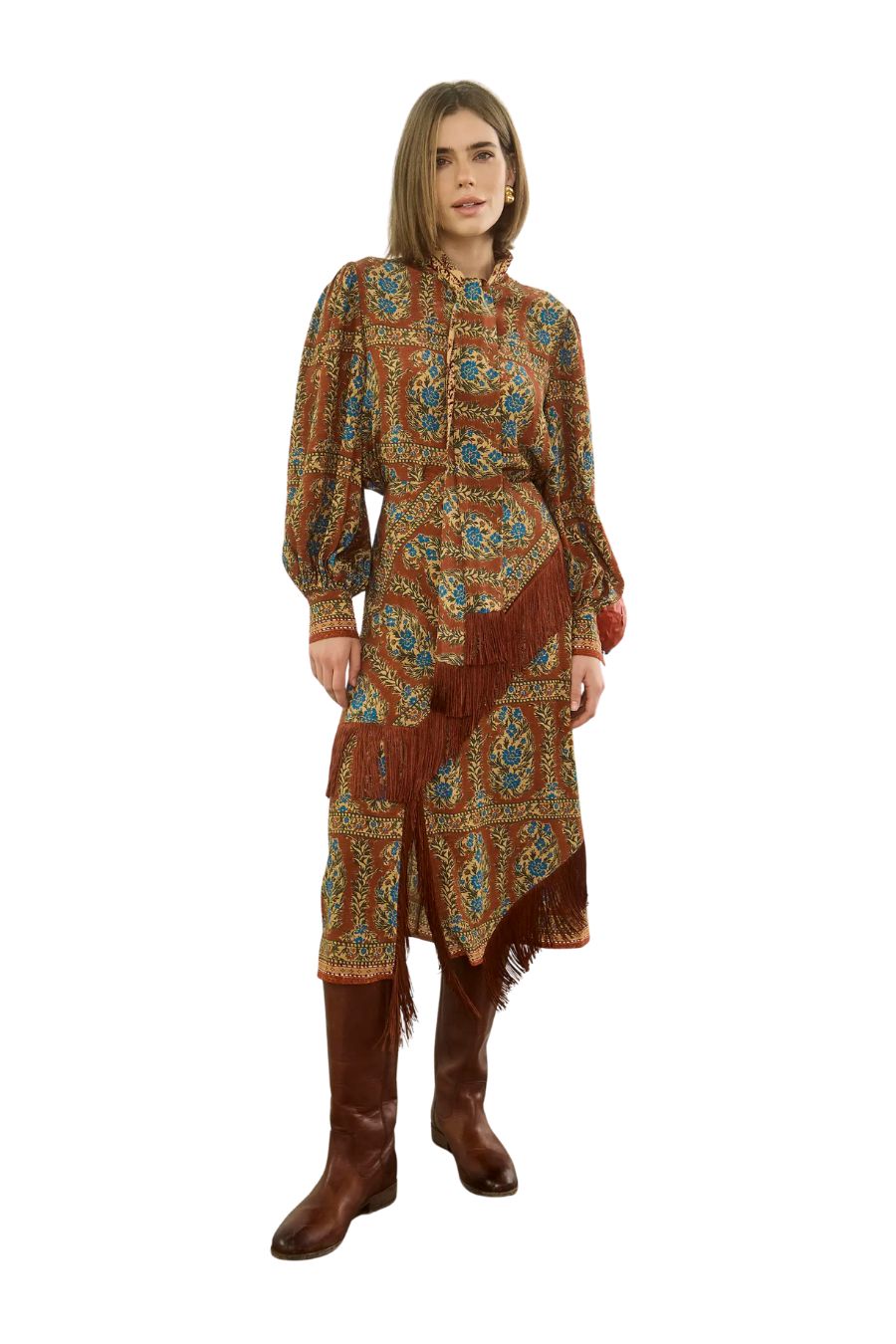 Allyne Skirt in Amber Glen Brown