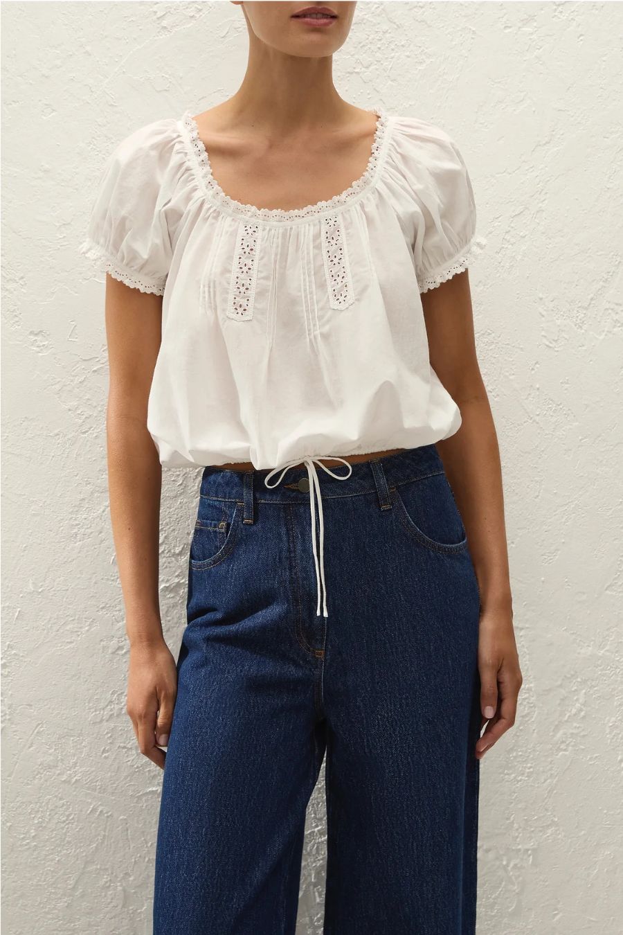 Gabi Top in Fernanda Lace Antique White