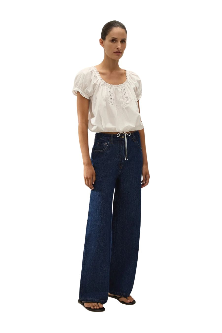 Gabi Top in Fernanda Lace Antique White