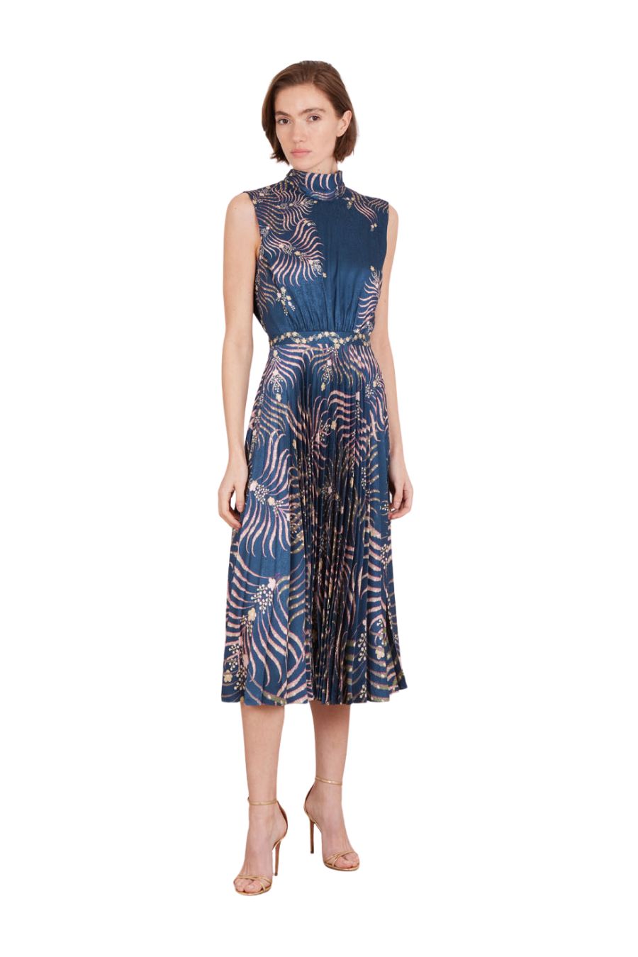 Fleur E Dress in Palm Trellis