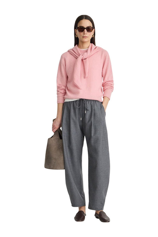 Softest Tissue Scarf Tie Top in Pink