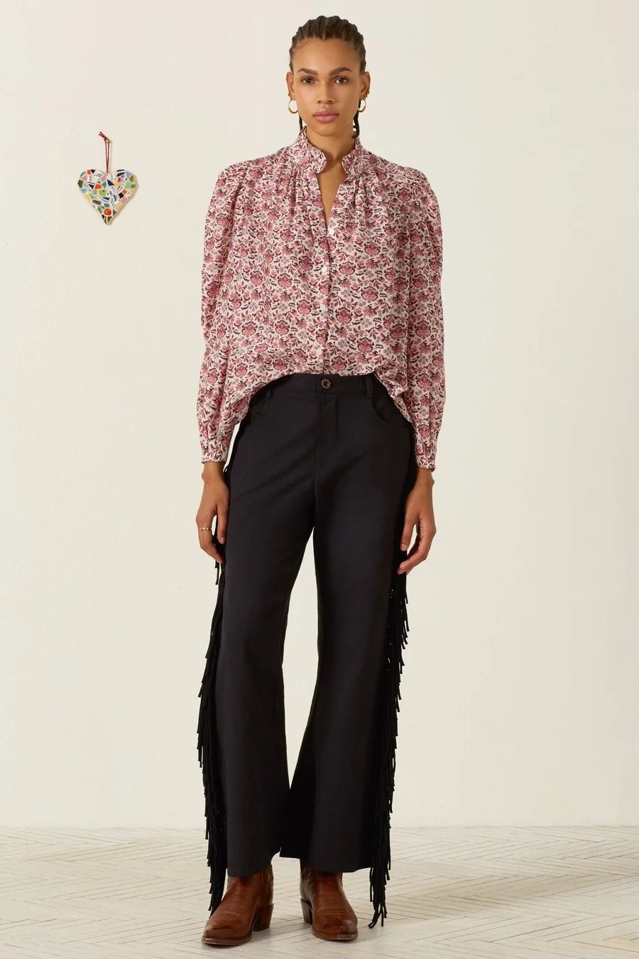 Annabel Horizon Kilim Shirt in Off-White