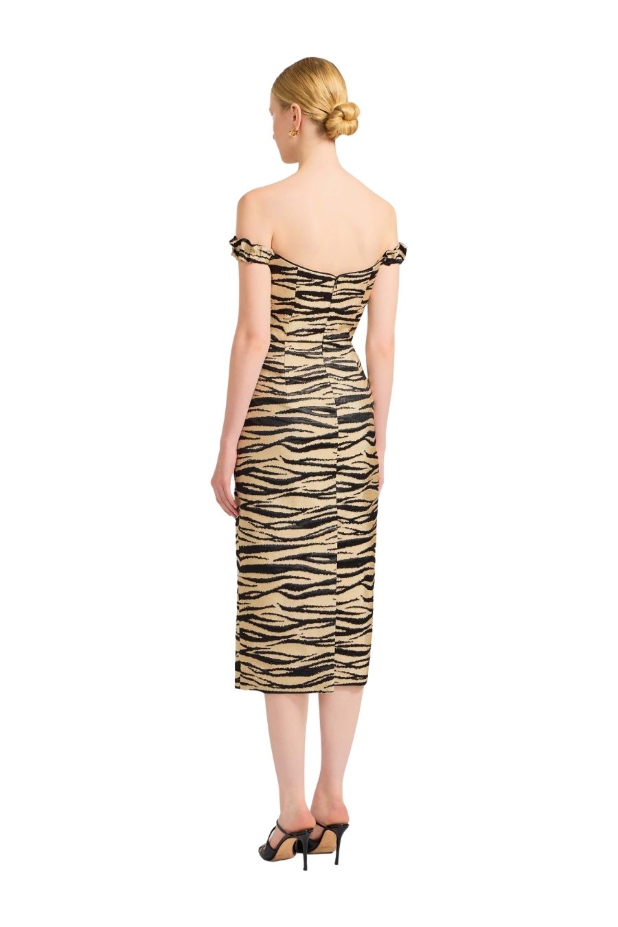 Amina Zebra Striped Midi Dress