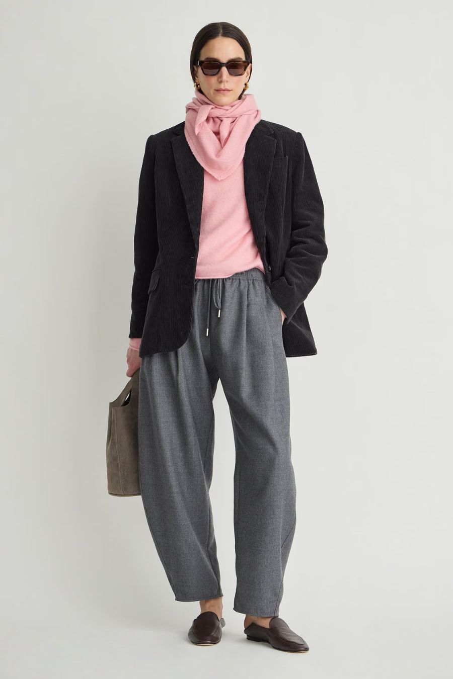 Apiece Apart Softest Tissue Scarf Tie Top in Pink, alternate view